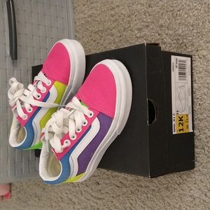 Girls Neon Vans sneakers